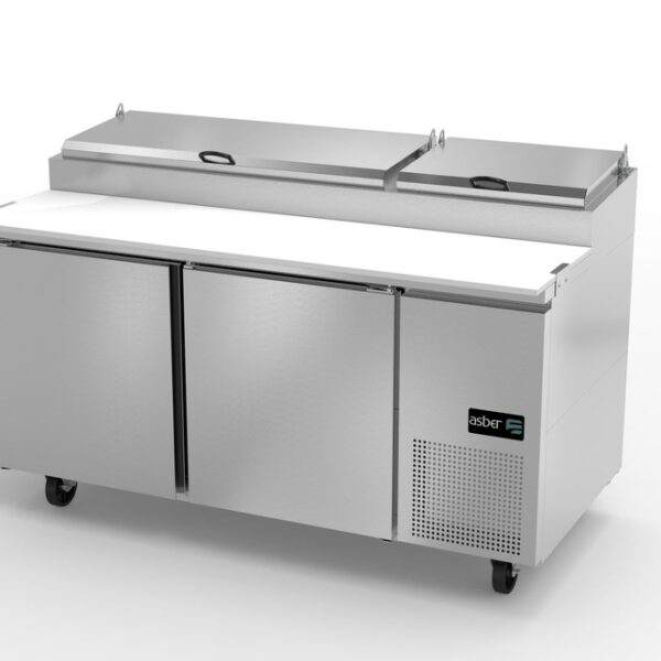 Asber USA 67" Stainless Pizza Prep Table 9 Pans