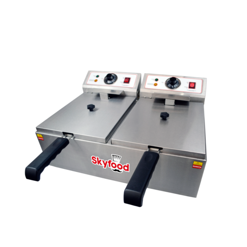 Skyfood Equipment FED-20-N Electric Countertop Fryer 10 lbs Capacity 392°F Stainless Steel 2000 Watts 110V